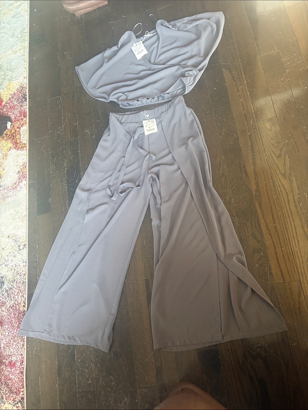 Zara matching Wide-Leg Pant & top